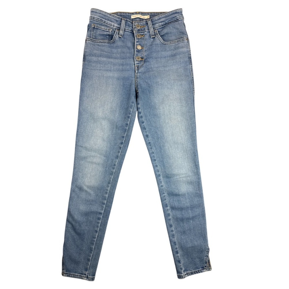Levi's 721 Women's 27 High Rise Skinny Ankle Jeans Button Fly Slit Ankle